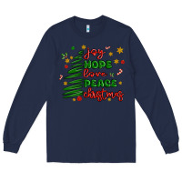 Navy joy hope love peace christmas Long Sleeve Tee - MaliasSmallBusiness