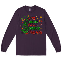 Plum joy hope love peace christmas Long Sleeve Tee - MaliasSmallBusiness