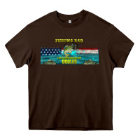 Chocolate Brown fishing dad  libbey glass Heavy Core Tee - HRA Design Shop