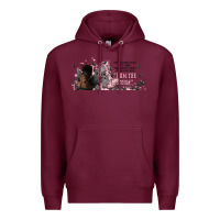 Burgundy i am the storm with girl and butterflies Premium Hoodie - TumblerDesignByShophia