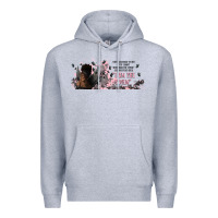 Heather Grey i am the storm with girl and butterflies Premium Hoodie - TumblerDesignByShophia
