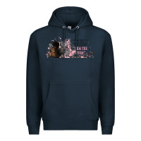Navy i am the storm with girl and butterflies Premium Hoodie - TumblerDesignByShophia