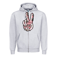 Heather Grey baseball peace sign Zipper Hoodie - Jasminsmagicworld