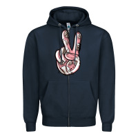 Navy baseball peace sign Zipper Hoodie - Jasminsmagicworld