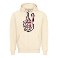 Sandshell baseball peace sign Zipper Hoodie - Jasminsmagicworld