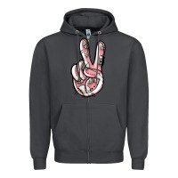 Smoke baseball peace sign Zipper Hoodie - Jasminsmagicworld
