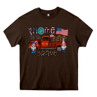 Chocolate Brown home of the brave Heavy Core Tee - CowhideDigitalArt