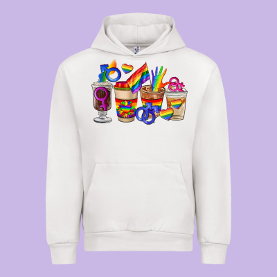 Lgbt Coffee Cups Urban Hoodie Designed By Fadigitalartstudio