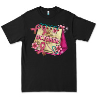 Black pink cancer ribbon and october calendar Premium Tee - AdoDesignShop