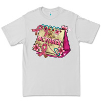 Dove Grey pink cancer ribbon and october calendar Premium Tee - AdoDesignShop