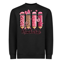 Black valentine's day teacher life pencils Heavyweight Sweatshirt - MaliasSmallBusiness