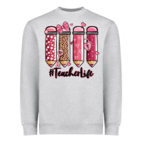 Valentine's Day Teacher Life Pencils Heavyweight Sweatshirt | Teevron