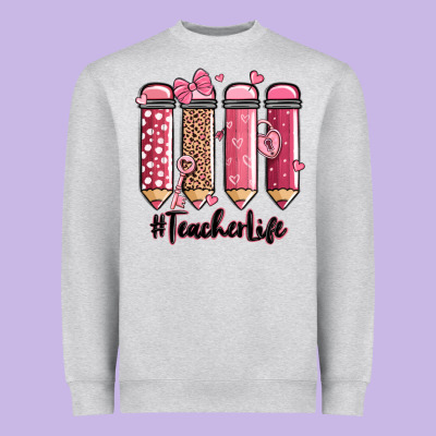 Valentine's Day Teacher Life Pencils Heavyweight Sweatshirt Designed By Maliassmallbusiness