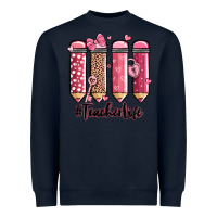 Navy valentine's day teacher life pencils Heavyweight Sweatshirt - MaliasSmallBusiness