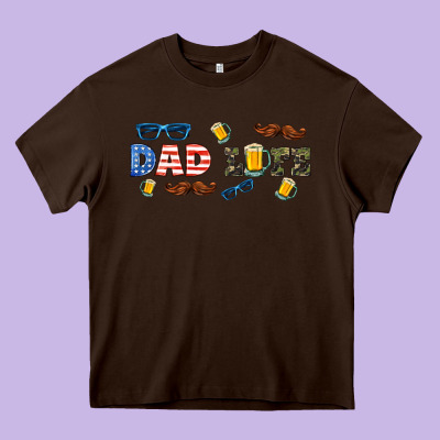 Dad Life  Libbey Glass Heavy Core Tee Designed By Hra Design Shop