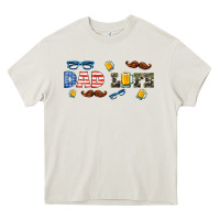 Cream dad life  libbey glass Heavy Core Tee - HRA Design Shop