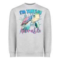 Heather Grey im turtley adorable turtle Heavyweight Sweatshirt - MaliasSmallBusiness