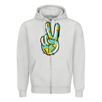 Dove Grey softball peace sign Zipper Hoodie - Jasminsmagicworld