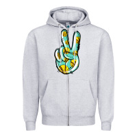 Heather Grey softball peace sign Zipper Hoodie - Jasminsmagicworld