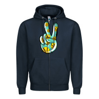 Navy softball peace sign Zipper Hoodie - Jasminsmagicworld
