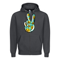 Smoke softball peace sign Zipper Hoodie - Jasminsmagicworld
