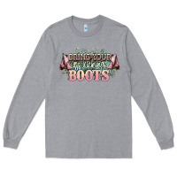 Heather Grey bring your ass kicking boots Long Sleeve Tee - NancyCooperArtShop
