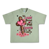 Oil Green valentine cross Urban Heavy Tee - MaliasSmallBusiness