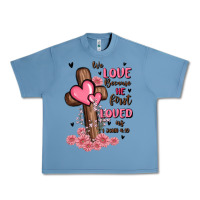 Pebble Blue valentine cross Urban Heavy Tee - MaliasSmallBusiness