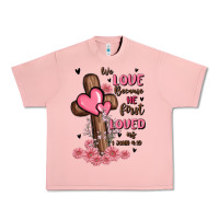 Salmon valentine cross Urban Heavy Tee - MaliasSmallBusiness