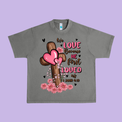 Valentine Cross Urban Heavy Tee Designed By Maliassmallbusiness