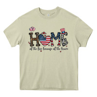 Mossy home of the free beacuse of the brave Heavy Core Tee - CowhideDigitalArt