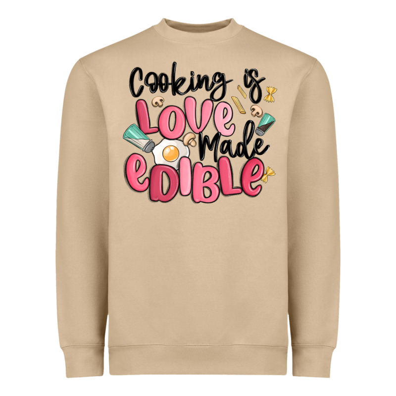 Cooking Is Love Made Edible Heavyweight Sweatshirt by MaliasSmallBusiness | Teevron