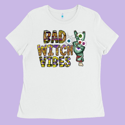 Bad Witch Vibes Ladies Tee Designed By Cowhidedigitalart