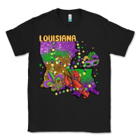 Black mardi gras louisiana map Classic Tee - MaliasSmallBusiness