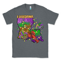 Charcoal Heather mardi gras louisiana map Classic Tee - MaliasSmallBusiness