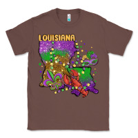 Chestnut mardi gras louisiana map Classic Tee - MaliasSmallBusiness