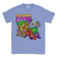 Colony Blue mardi gras louisiana map Classic Tee - MaliasSmallBusiness