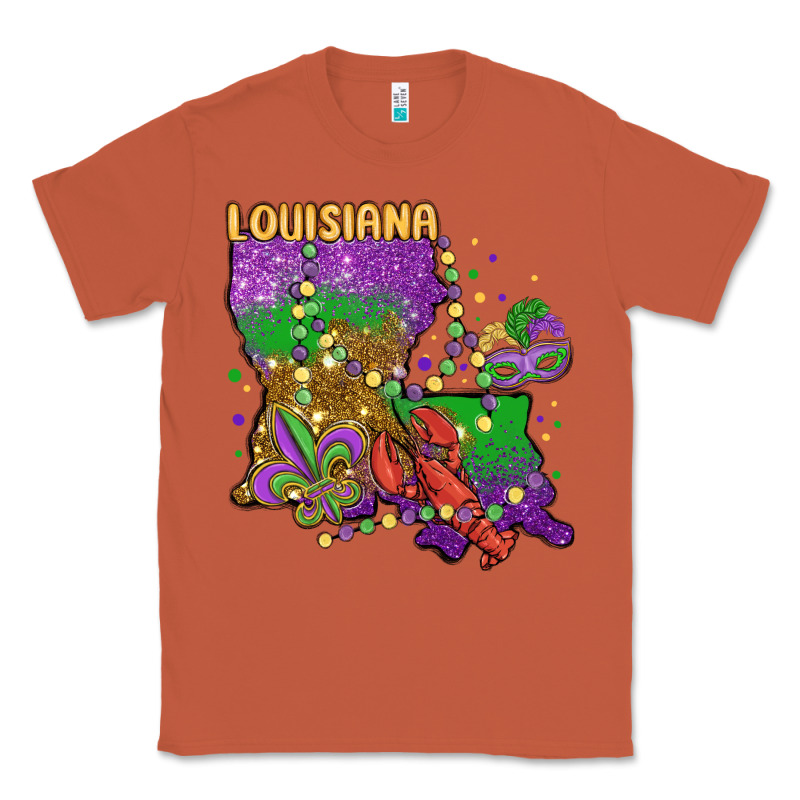 Mardi Gras Louisiana Map Classic Tee by MaliasSmallBusiness | Teevron