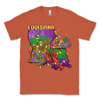 Copper mardi gras louisiana map Classic Tee - MaliasSmallBusiness