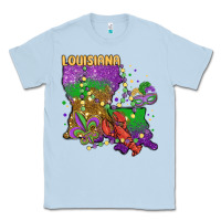 Dusty Blue mardi gras louisiana map Classic Tee - MaliasSmallBusiness