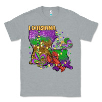 Heather Grey mardi gras louisiana map Classic Tee - MaliasSmallBusiness
