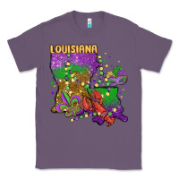 Lavender mardi gras louisiana map Classic Tee - MaliasSmallBusiness