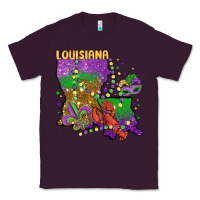 Plum mardi gras louisiana map Classic Tee - MaliasSmallBusiness