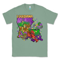 Sage mardi gras louisiana map Classic Tee - MaliasSmallBusiness