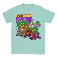 Seafoam mardi gras louisiana map Classic Tee - MaliasSmallBusiness