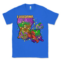 True Royal mardi gras louisiana map Classic Tee - MaliasSmallBusiness