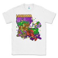 White mardi gras louisiana map Classic Tee - MaliasSmallBusiness