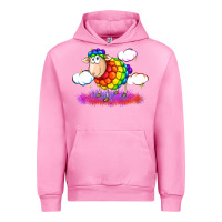 Fuchsia Pink rainbow sheep pride Urban Hoodie - FaDigitalArtStudio