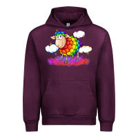 Mauve Wine rainbow sheep pride Urban Hoodie - FaDigitalArtStudio