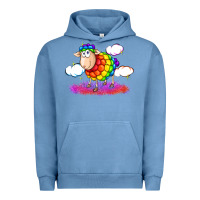 Pigment Pebble Blue rainbow sheep pride Urban Hoodie - FaDigitalArtStudio